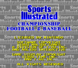 Sports Illustrated Championship Football & Baseball